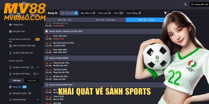 Khái quát về sảnh Sports mv88