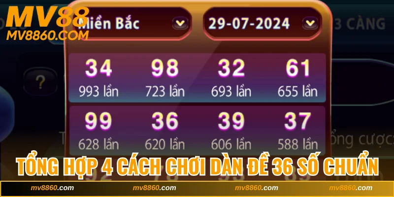Cách chơi dàn đề 36 số theo hình tam giác