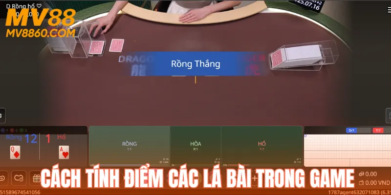 Tính điểm thắng thua trong game Rồng Hổ MV88