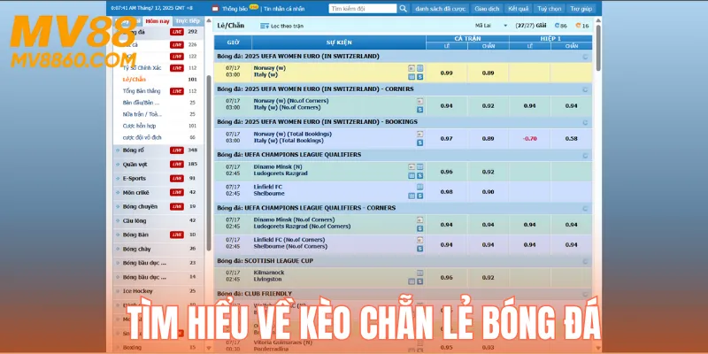 Kèo chẵn lẻ bóng đá được chơi rất phổ biến
