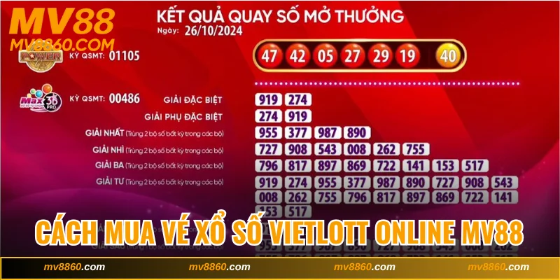 Chỉ Dẫn Cách Mua Vé Xổ Số Vietlott Online Tại MV88